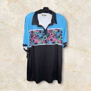 Tipsy Elves Mens‎ Size 3XL Golf Polo PARADISE GOLF Floral Preppy Stretch NWT